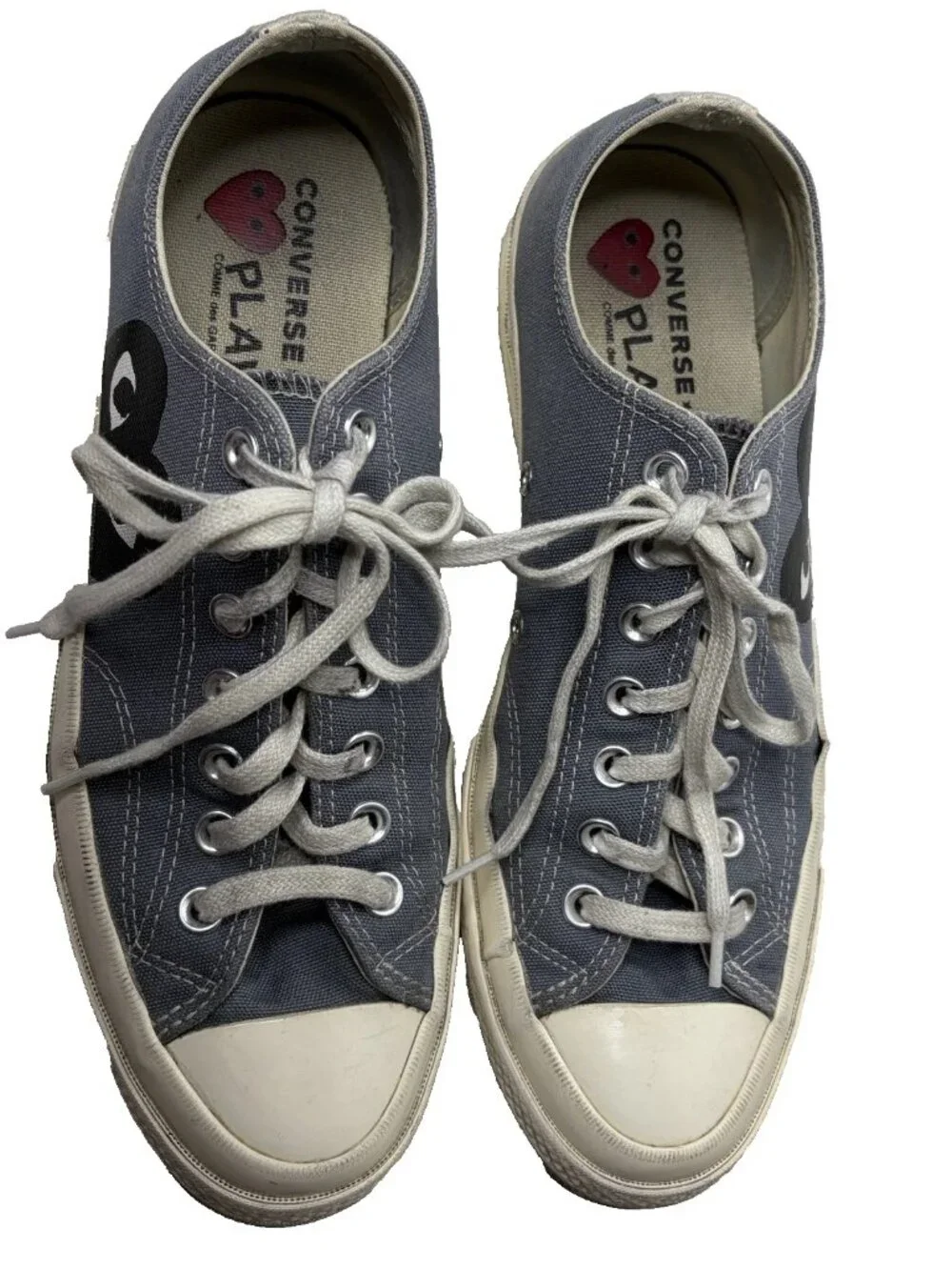 Converse X Comme des Garçons Play Sneakers Mens Size 9 Chuck 70 Low Steel Gray - Picture 6 of 10
